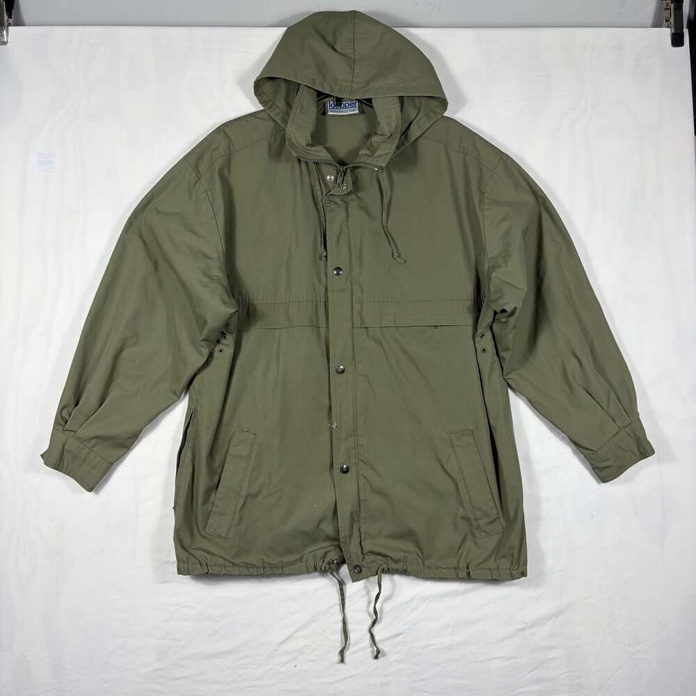 Klepper Jacket Size 26 Green Hooded Parka Windbreaker